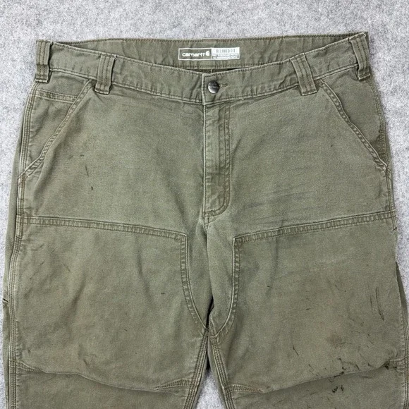 Carhartt Pants Mens 38x30 Gray Rugged Flex Double Front Utility Canvas Work - Picture 2 of 13